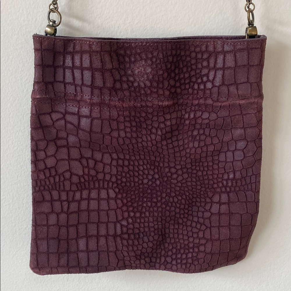 Free People Burgundy Suede Crossbody